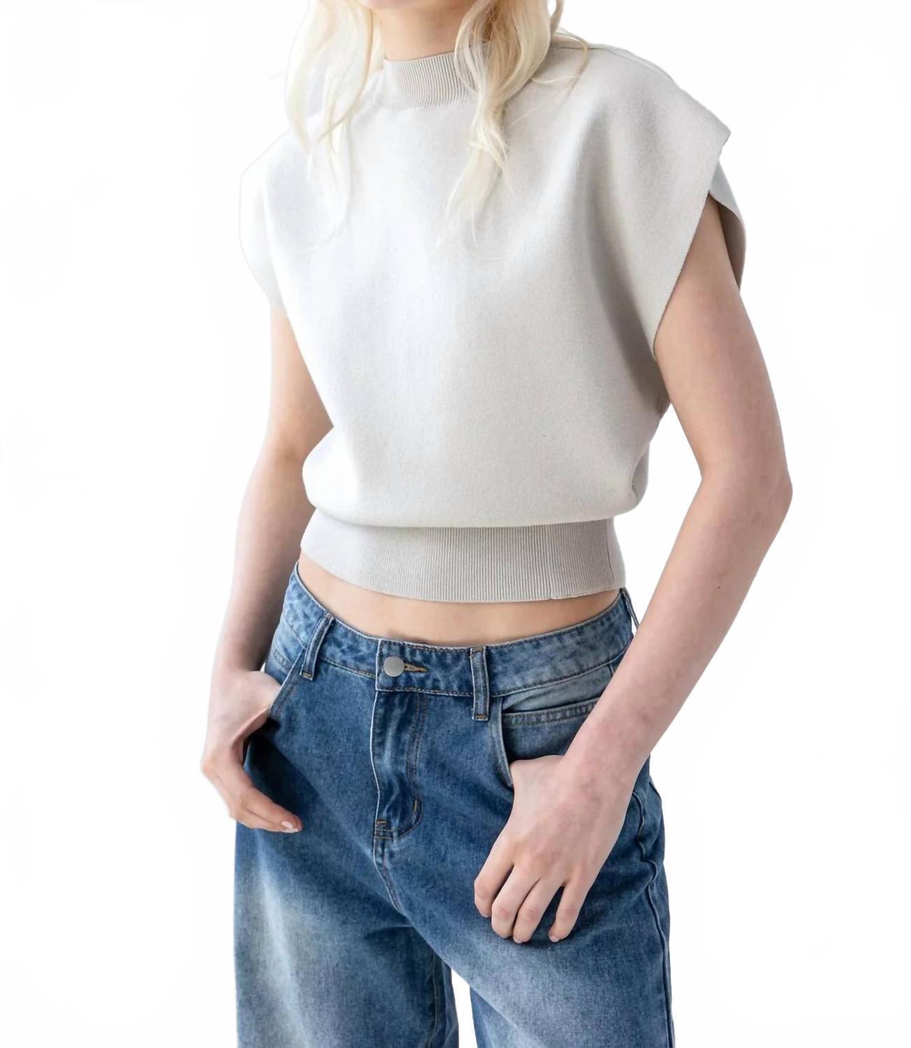 New Nfp Snap Cap Sleeve Pullover In Sage